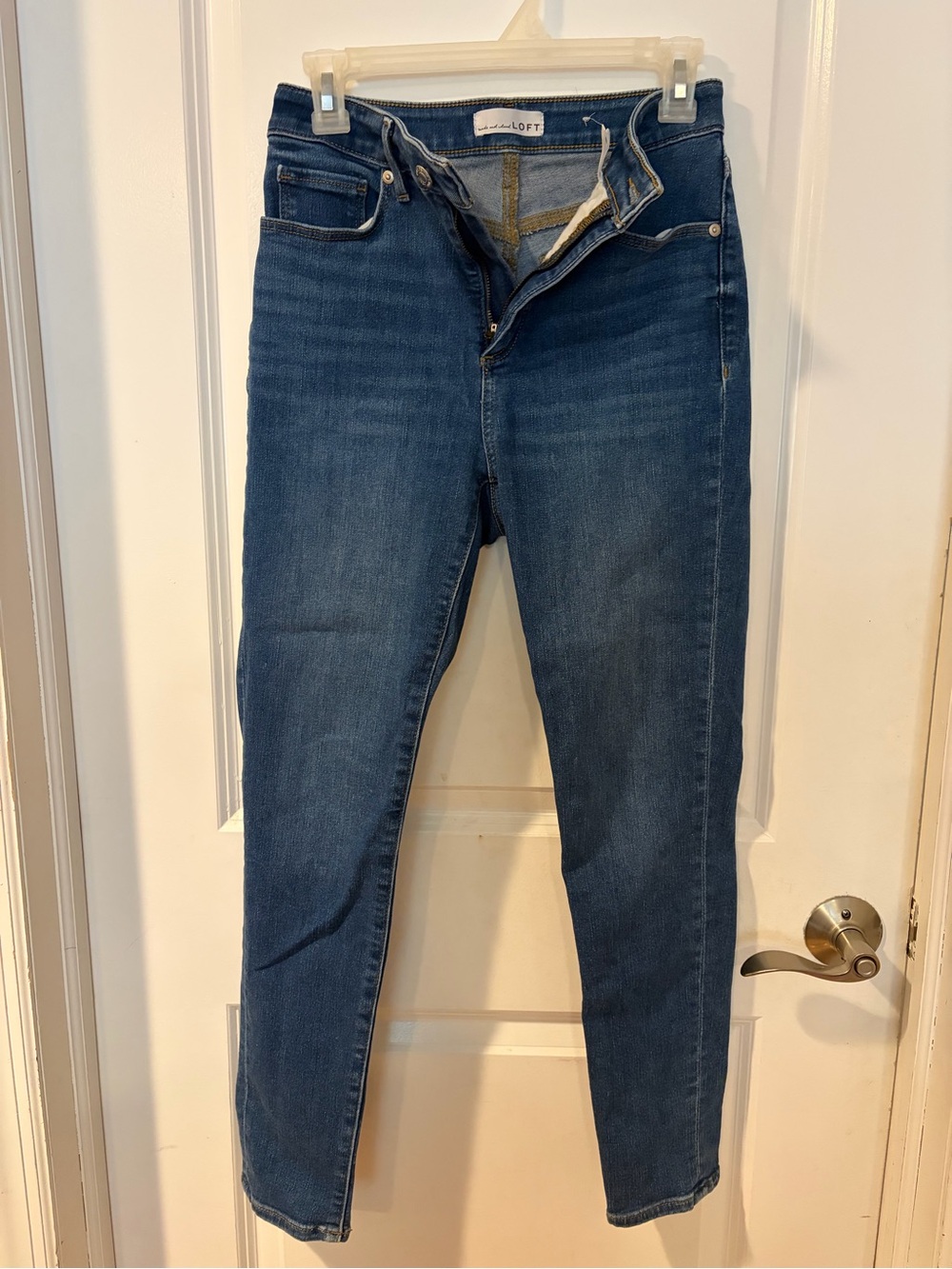 LOFT Dark Blue High-Rise Curvy Skinny Women's Jeans, Size 4/27
